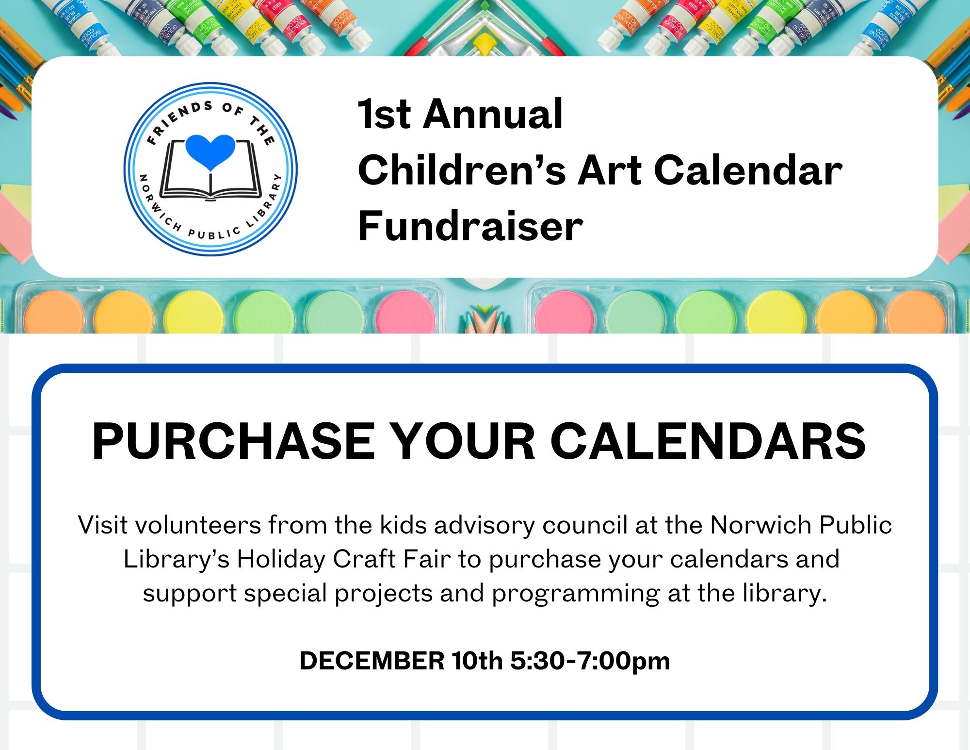 Friends of NPL – Children’s Art Calendar Fundraiser